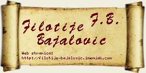 Filotije Bajalović vizit kartica